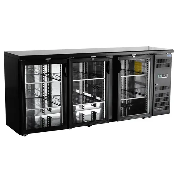 Barkoelkast | U-SERIE | 355L | Zwart | 0°C/+10°C | Geforceerd | Draaideuren | 2002x535x860(h)mm