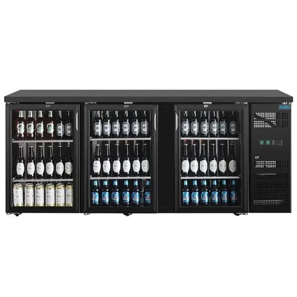 Barkoelkast | U-SERIE | 355L | Zwart | 0°C/+10°C | Geforceerd | Draaideuren | 2002x535x860(h)mm