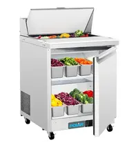 Polar Saladette | U-SERIE | 154L | 1 Deur (1/1 GN) | Boven 8x 1/6 GN | 0°C/+5°C | Geforceerd | Klapdeksel + Snijblad | Wielen (Geremd) | 735x760x1100(h)mm 