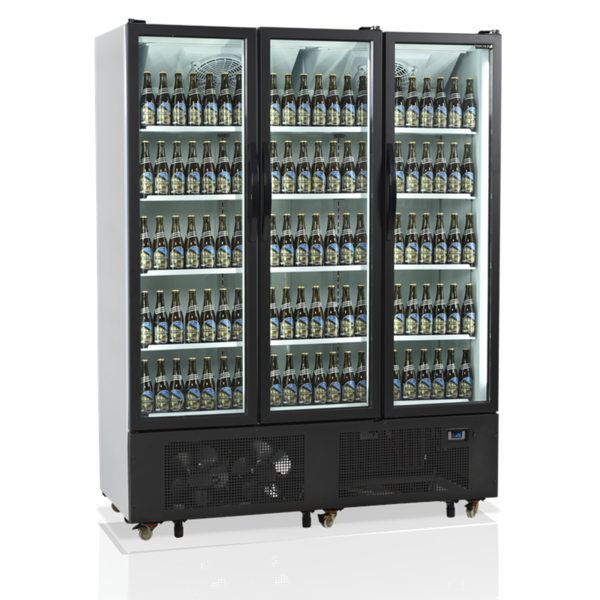 Koelkast | SERIE FS | 1329L | Wit/Zwart | +2°C/+10°C | Geforceerd | Draaideuren | Wielen (Geremd) | 1600x730x2073(h)mm