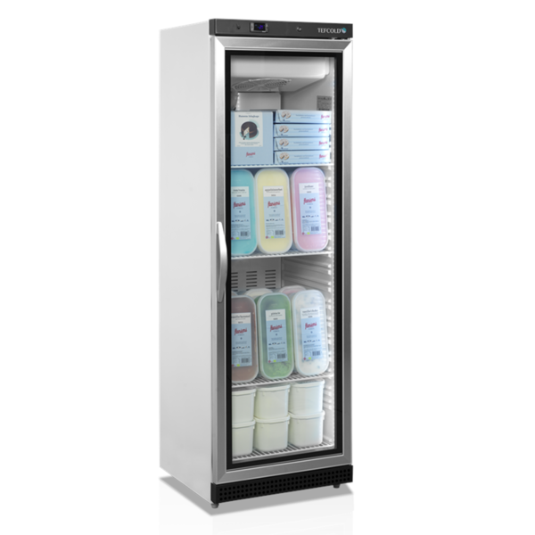 Vrieskast | SERIE U | 400L | Wit/Zwart | -10°C/-24°C | Geforceerd  | Wielen | 600x585x1855(h)mm