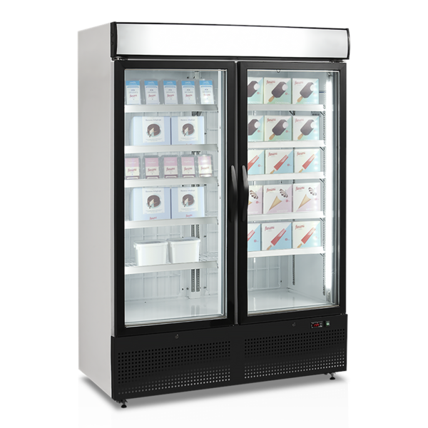 Vrieskast | SERIE NF | 1149L | Wit/Zwart | -12°C/-24°C | Geforceerd | Draaideuren | Wielen | 1370x720x2020(h)mm