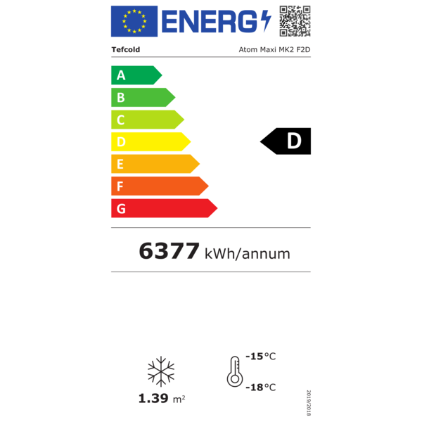Vrieskast | ATOM MAXI | 1006L | Zwart | -18°C/-22°C | Geforceerd | Draaideuren | Wielen (Geremd) | 1253x760x2003(h)mm