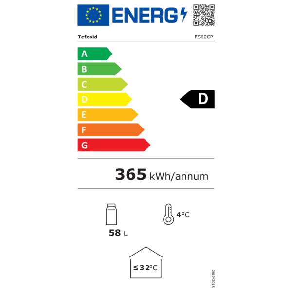 Minibar | SERIE FS | 60L | Wit | +2°C/+10°C | Statisch + Ventilator | 445x440x720(h)mm