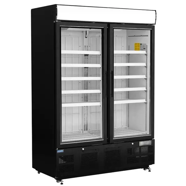 Vrieskast | G-SERIE | 920L | Zwart | -18°C/-22°C | Statisch + Ventilator | Draaideuren | Wielen | 1370x720x2022(h)mm