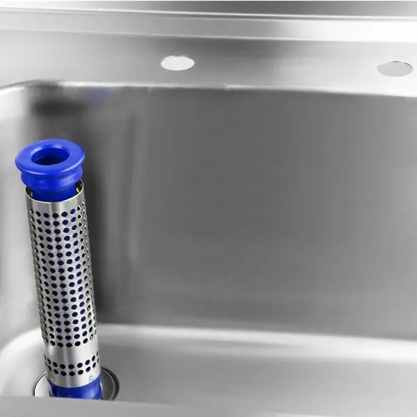 Spoeltafel | RVS | 2 Spoelbakken (Links) | Afdruipvlak | Bodemschap | Achteropstand | Incl. Standpijp | Zelfmontage | 1800x600x900/960(h)mm