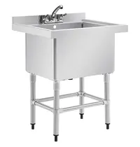 Vogue Spoeltafel | RVS | Grote Spoelbak | Achteropstand | Zelfmontage | 770x600x900/960(h)mm 