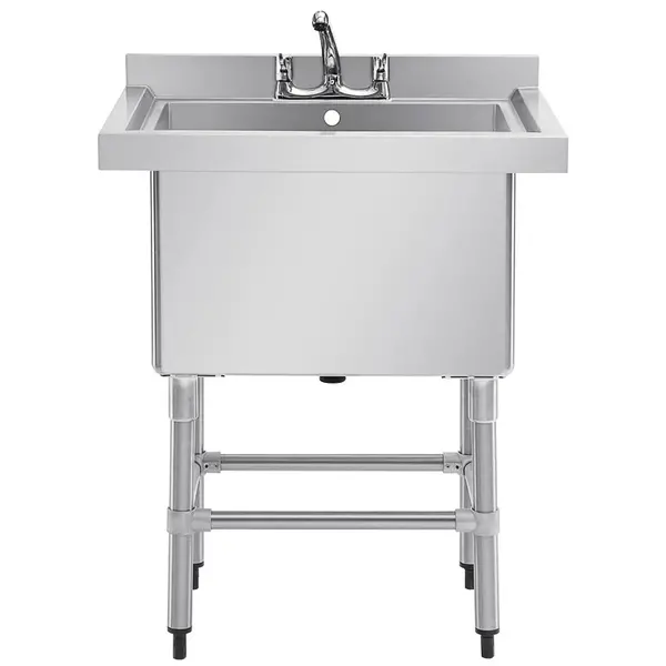 Spoeltafel | RVS | Grote Spoelbak | Achteropstand | Zelfmontage | 770x600x900/960(h)mm