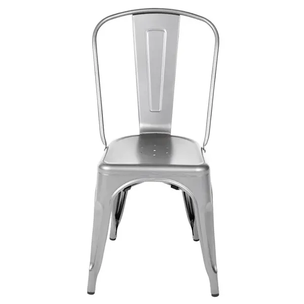 Stoelen | BISTRO | Staal | Silver | In-/Outdoor | Stapelbaar | 4 Stuks | 445x520x855(h)mm