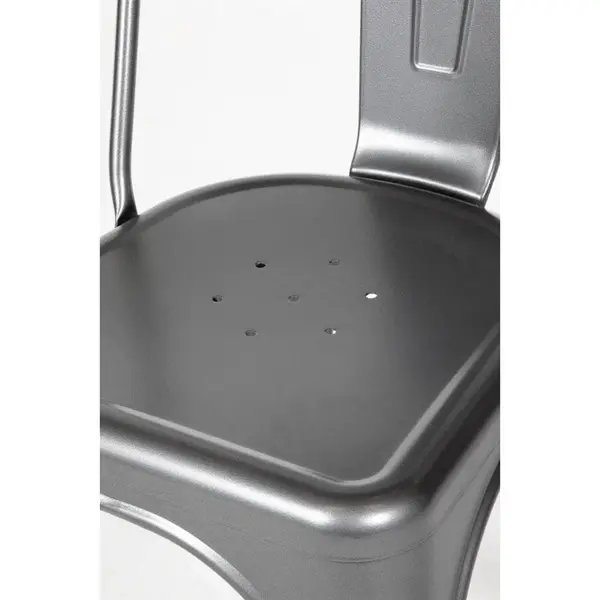 Stoelen | BISTRO | Staal | Silver | In-/Outdoor | Stapelbaar | 4 Stuks | 445x520x855(h)mm