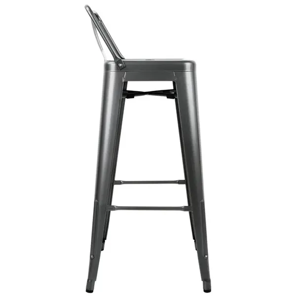 Barkrukken | BISTRO | Staal | Grey | In-/Outdoor | Stapelbaar | 4 Stuks | 430x430x940(h)mm