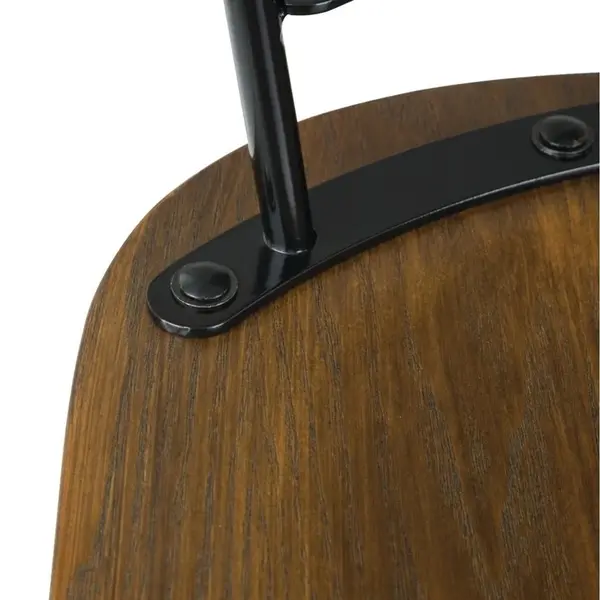 Barkrukken | SCANDI | Hout/Staal | Houtlook | Zwart Frame | Indoor | 2 Stuks | 520x535x1120(h)mm