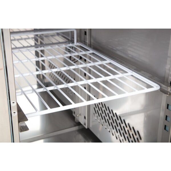 Koelwerkbank | 449L | 4 Deuren | +2°C/+5°C | Geforceerd | Wielen (Geremd) | 2230x600x860(h)mm