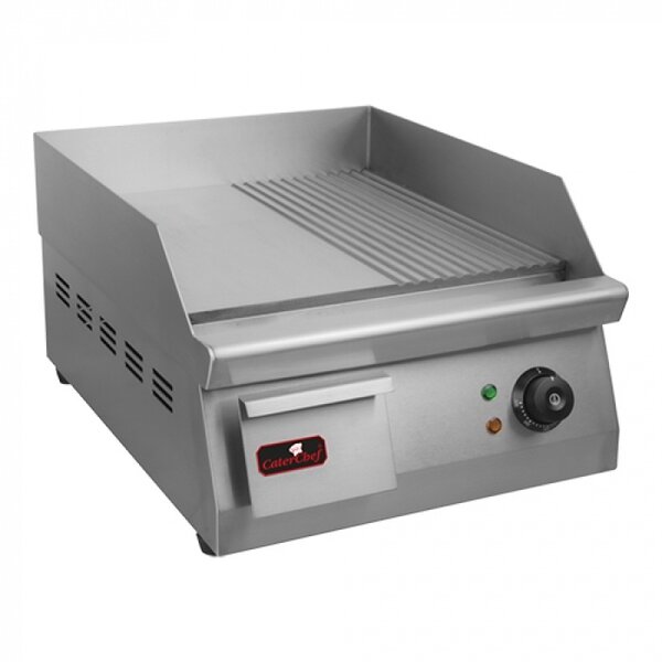 Bakplaat | Oppervlak Glad/Gegroefd 400x400 (RVS) | 3kW (230V)| 400x545x270(h)mm