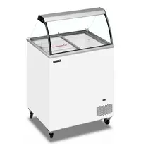 Tefcold Schepijsvitrine | ICECREAM | 191L | 4x 5L | -14°C/-24°C | Statisch | Gekoelde Reserve | Wielen | 720x630x1250(h)mm 