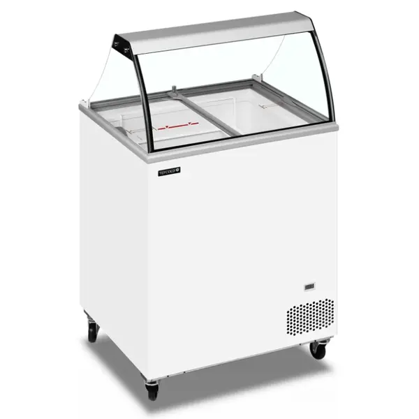 Schepijsvitrine | ICECREAM | 191L | 4x 5L | -14°C/-24°C | Statisch | Gekoelde Reserve | Wielen | 720x630x1250(h)mm