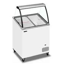 Tefcold Schepijsvitrine | ICECREAM | 176L | 4x 5L | -14°C/-24°C | Statisch | Gekoelde Reserve | Wielen | 720x615x1295(h)mm 