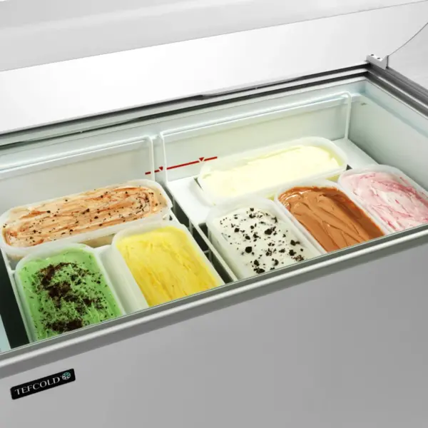 Schepijsvitrine | ICECREAM | 264L | 7x 5L | -14°C/-24°C | Statisch | Gekoelde Reserve | Wielen | 1010x615x1295(h)mm