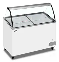 Tefcold Schepijsvitrine | ICECREAM | 352L | 9x 5L | -14°C/-24°C | Statisch | Gekoelde Reserve | Wielen | 1300x615x1295(h)mm 