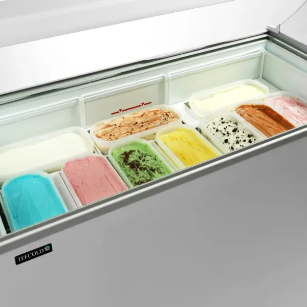 Schepijsvitrine | ICECREAM | 352L | 9x 5L | -14°C/-24°C | Statisch | Gekoelde Reserve | Wielen | 1300x615x1295(h)mm