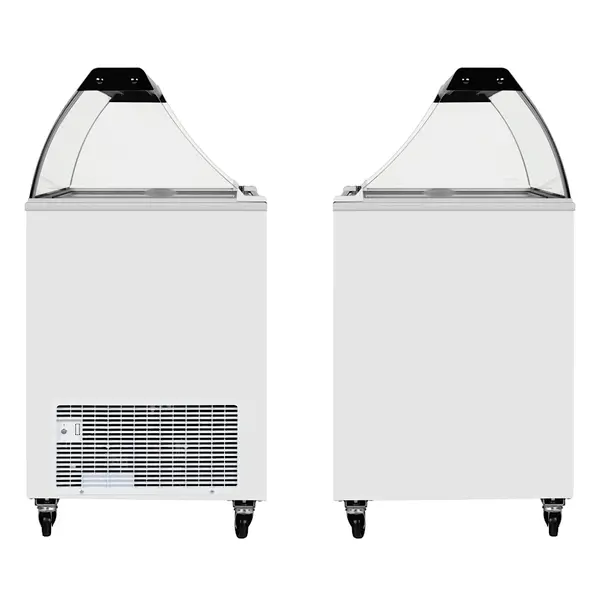 Schepijsvitrine | ICECREAM | 491L | 12x 5L | -14°C/-24°C | Statisch | Gekoelde Reserve | Wielen | 1550x630x1250(h)mm