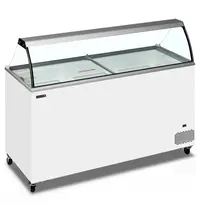Tefcold Schepijsvitrine | ICECREAM | 491L | 12x 5L | -14°C/-24°C | Statisch | Gekoelde Reserve | Wielen | 1550x630x1250(h)mm 