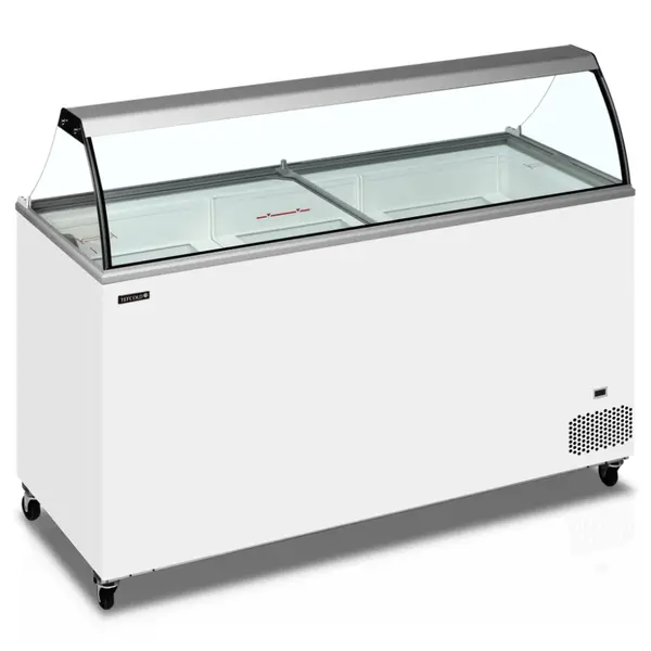 Schepijsvitrine | ICECREAM | 491L | 12x 5L | -14°C/-24°C | Statisch | Gekoelde Reserve | Wielen | 1550x630x1250(h)mm
