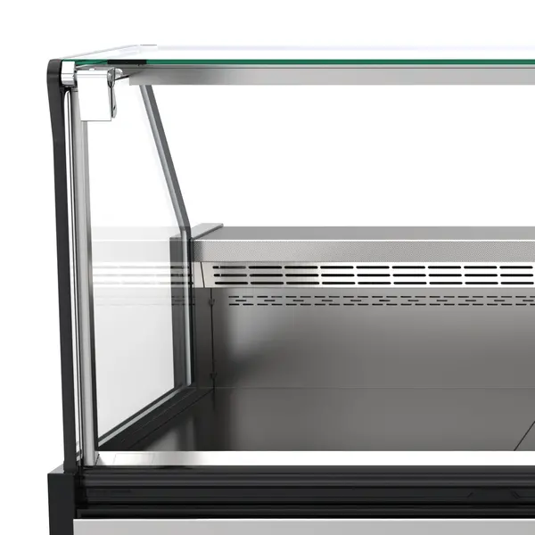 Vis-/Vleeskoeltoonbank | MEROPS | -1°C/+5°C | Plaatkoeling | Div. Kleuren/Opties | Kantelruit | Koppelbaar | Div. Breedten | Diepte 1144mm | Hoogte 1213mm