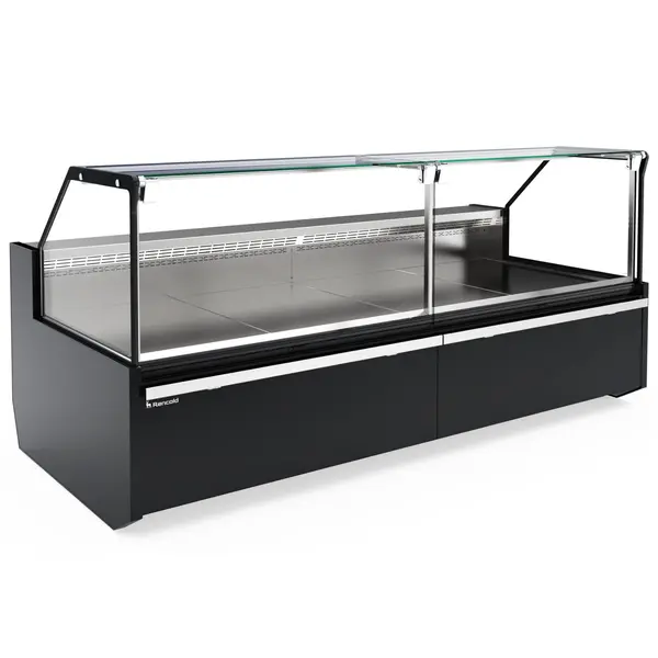 Vis-/Vleeskoeltoonbank | MEROPS | -1°C/+5°C | Plaatkoeling | Div. Kleuren/Opties | Kantelruit | Koppelbaar | Div. Breedten | Diepte 1144mm | Hoogte 1213mm