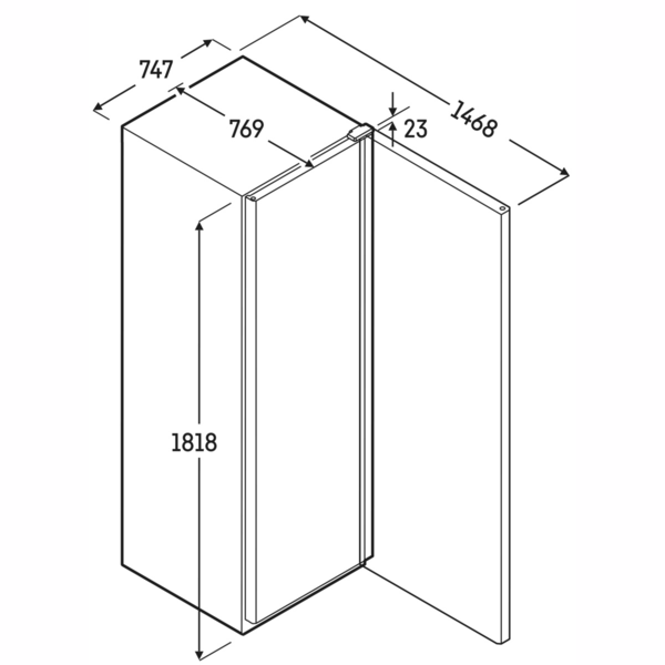 Vrieskast | PERFECTION | 499L | RVS | -9°C/-26°C | Statisch | App | Temperatuur-/Deuralarm | 747x769x1818(h)mm