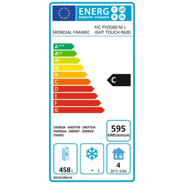 Koelkast | KIC | 640L (2/1 GN) | Wit | 0°C/+7°C | Geforceerd | Wielen | 755x730x1872(h)mm
