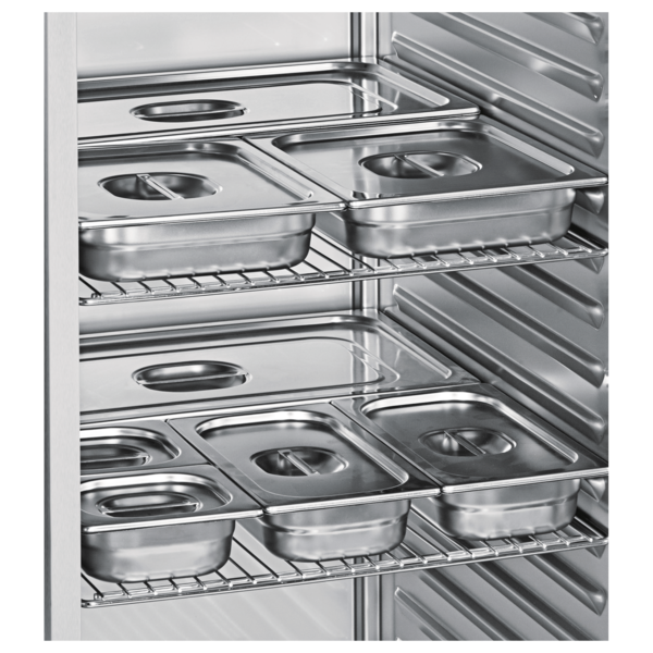 Koelkast | PROFILINE | 597L (2/1 GN) | RVS | -2°C/+15°C | Geforceerd | Temperatuuralarm + App | Wielen | 700x830x2162(h)mm