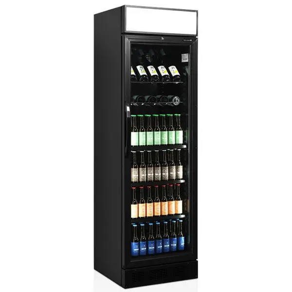 Drankenkoeling | SERIE CEV | 372L | Zwart | +2°C/+10°C | Statisch + Ventilator | Wielen | 595x640x1980(h)mm