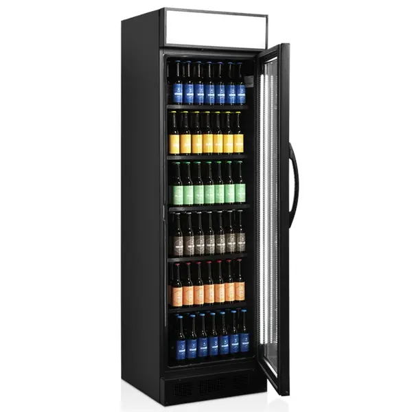 Drankenkoeling | SERIE CEV | 372L | Zwart | +2°C/+10°C | Statisch + Ventilator | Wielen | 595x640x1980(h)mm
