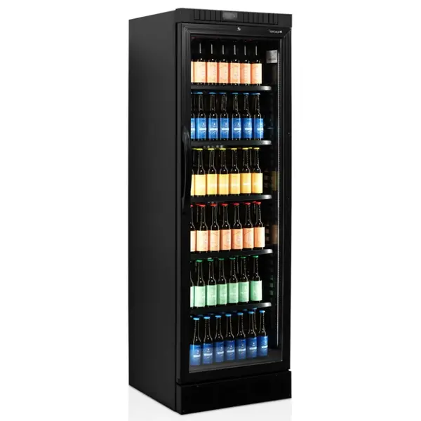 Drankenkoeling | SERIE CEV | 372L | Zwart | +2°C/+10°C | Statisch + Ventilator | Wielen | 595x640x1840(h)mm