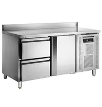 Tefcold Koelwerkbank | 282L | 1 Deur + 2 Laden (1/1 GN) | +2°C/+10°C | Geforceerd | Achteropstand | Werkblad Afneembaar | 1360x700x880/980(h)mm 