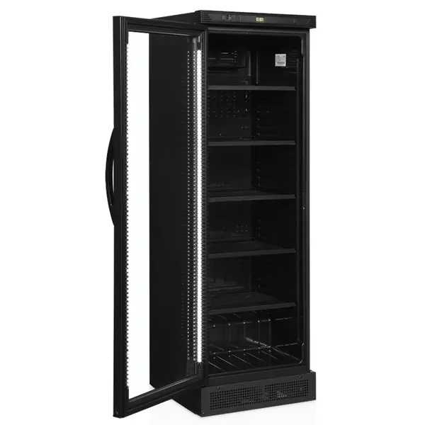 Drankenkoeling | SERIE CEV | 372L | Zwart | +2°C/+10°C | Statisch + Ventilator | Wielen | 595x640x1840(h)mm