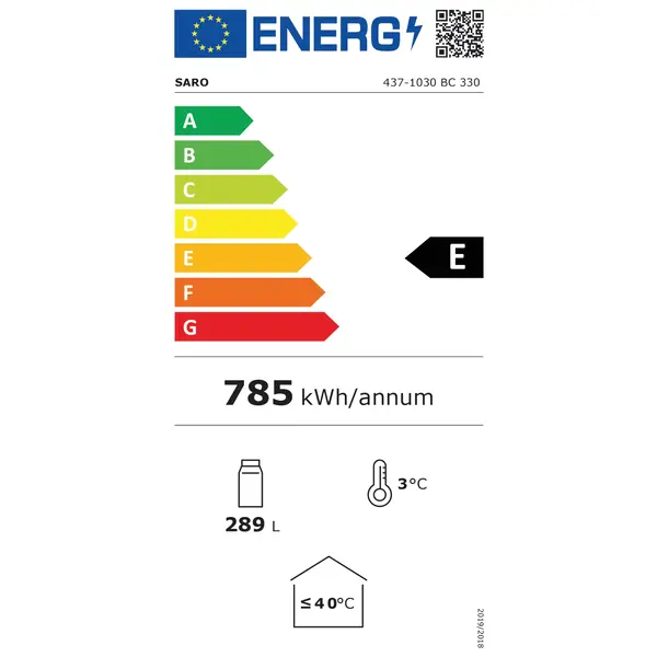 Barkoelkast | Zwart | 320L | +2°C/+10°C | Geforceerd | 1350x520x850(h)mm