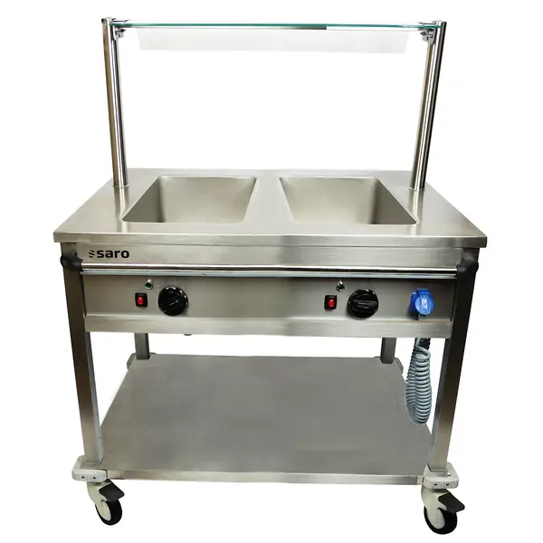 Bain Marie Wagen BT2 | 2x 1/1 GN | Met Aftapkranen | 2kW | 904x704x850(h)mm
