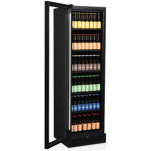Koelkast | SERIE SCU | 387L | Zwart | +2°C/+10°C | Statisch + Ventilator | Wielen | 595x595x1990(h)mm
