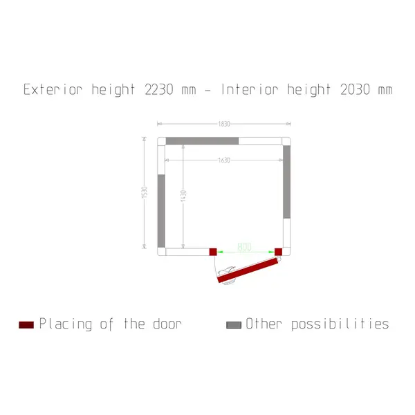 Koel-/Vriescel | Minicold EVO | 4.73m³ | Isolatie 100mm | 1830x1630x2230(h)mm