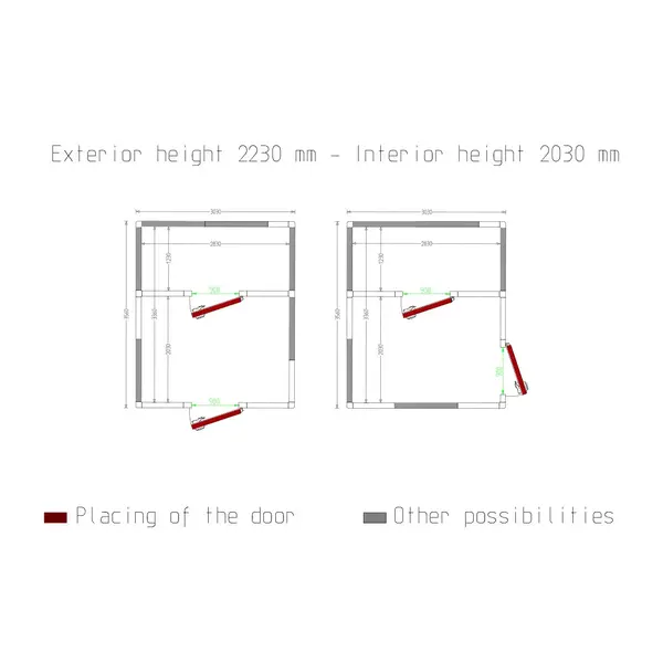 Koel-/Vriescombinatie | Maxicold COMBI | 12.81 + 7.76m³ | Isolatie 100mm | 3030x3560x2430(h)mm