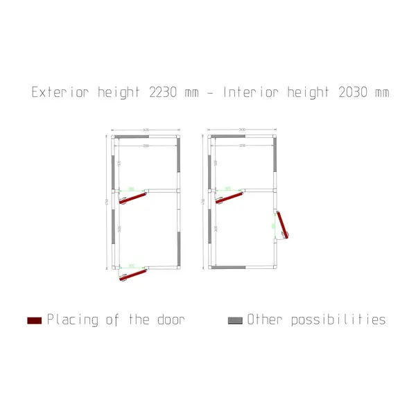 Koel-/Vriescombinatie | Maxicold COMBI | 13.08 + 9.1m³ | Isolatie 100mm | 2430x4760x2430(h)mm