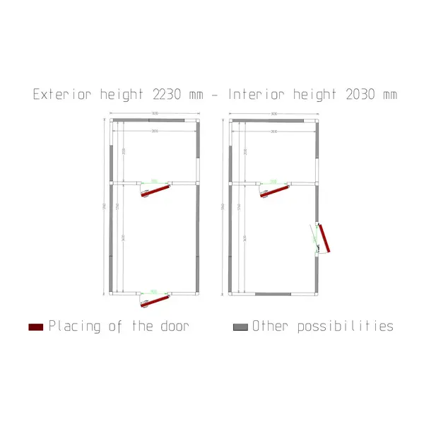 Koel-/Vriescombinatie | Maxicold COMBI | 22.91 + 12.81m³ | Isolatie 100mm | 3030x5960x2430(h)mm