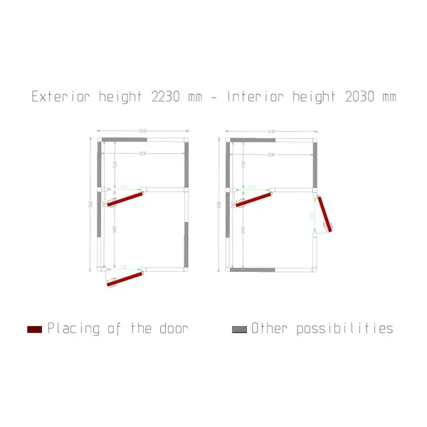 Koel-/Vriescombinatie | Maxicold COMBI | Incl. Motor | 10.09 + 6.12m³ | -5°C/+5°C & -15°C/-25°C | Isolatie 100mm | 230V + 400V | 2430x3560x2430(h)mm