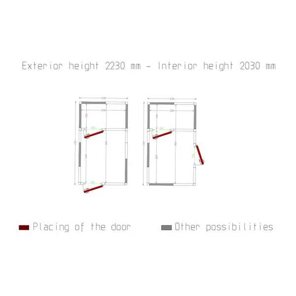 Koel-/Vriescombinatie | Maxicold COMBI | Incl. Motor | 13.08 + 6.12m³ | -5°C/+5°C & -15°C/-25°C | Isolatie 100mm | 230V + 400V | 2430x4160x2430(h)mm