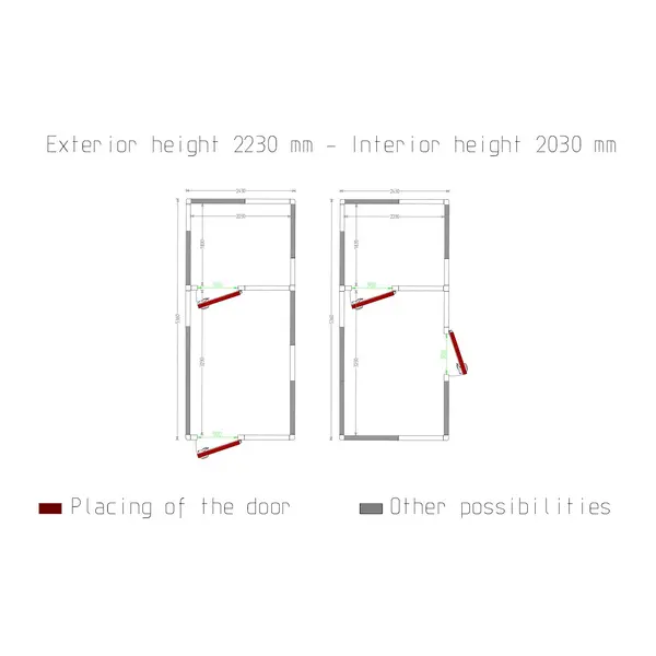 Koel-/Vriescombinatie | Maxicold COMBI | Incl. Motor | 16.06 + 9.1m³ | -5°C/+5°C & -15°C/-25°C | Isolatie 100mm | 230V + 400V | 2430x5360x2430(h)mm