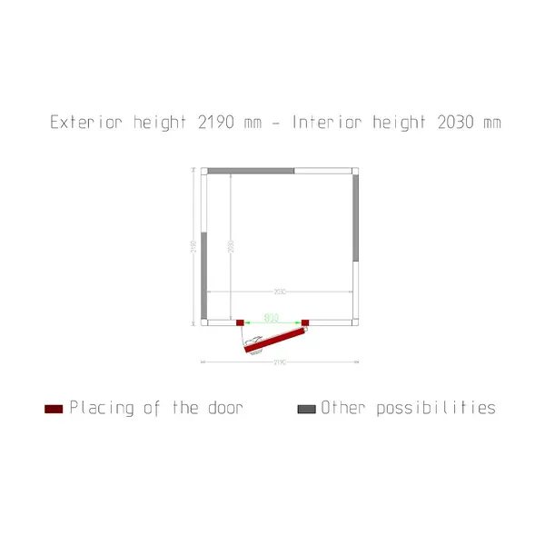 Koelcel | Minicold EVO | Incl. Motor | 8.37m³ | -5°C/+5°C | Isolatie 80mm | 230V | 2190x2190x2190(h)mm