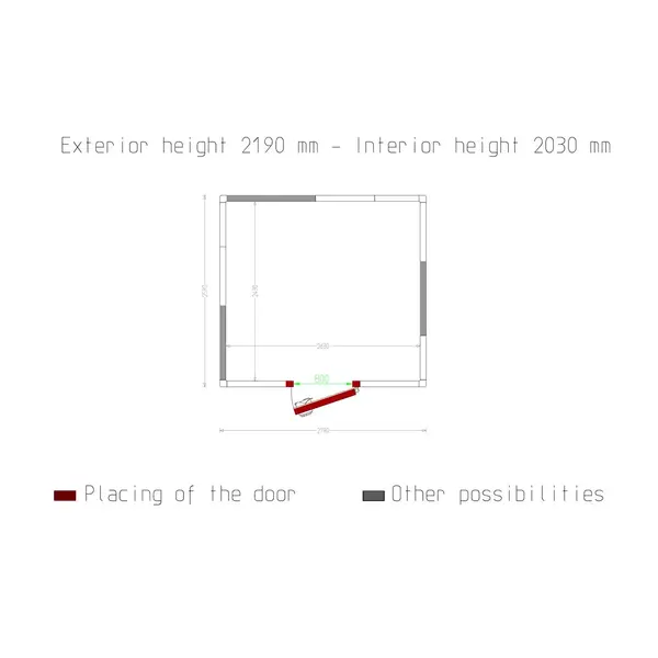 Koelcel | Minicold EVO | Incl. Motor | 12.97m³ | -5°C/+5°C | Isolatie 80mm | 230V | 2790x2590x2190(h)mm