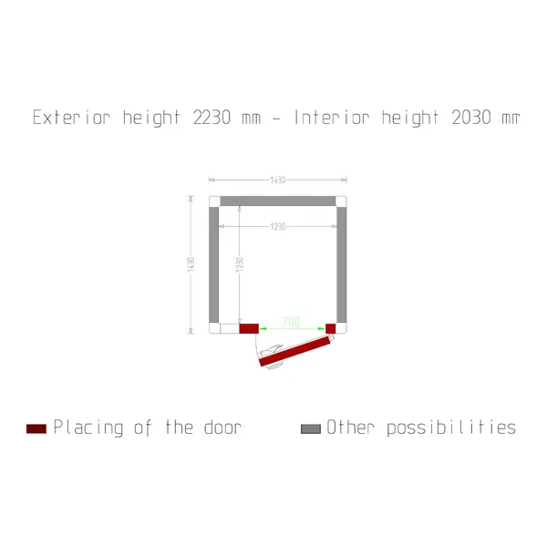 Koelcel | Minicold EVO | Incl. Motor | 3.07m³ | -5°C/+5°C | Isolatie 100mm | 230V | 1430x1430x2230(h)mm